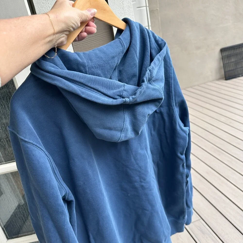 NWT THE NORTH FACE Garment Dye Hoodie Sweatshirt Shady Blue Color Size Large